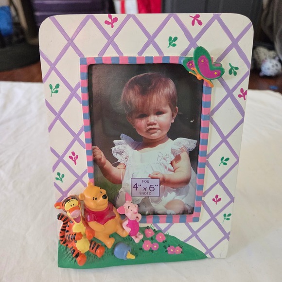 Vintage Stepping Stones Disney Winnie the Pooh Picture Frame 4x6 Tigger Piglet - Picture 1 of 9